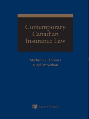 cover image of Canadian Contemporary Insurance Law